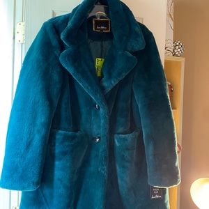 New Jade Green Sam Edelman Faux Fur Coat